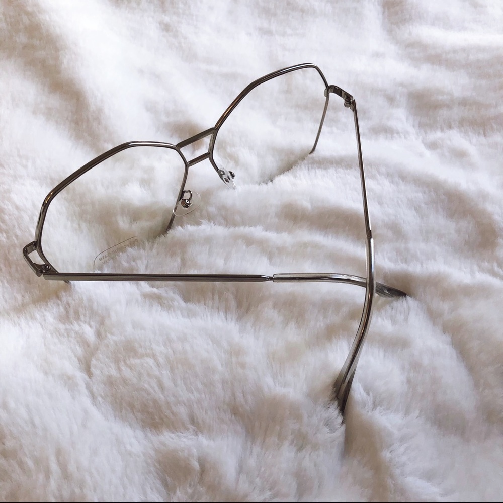 [SB] Peyton Silver Hexagon Clear Sunglasses - Picture 8 of 12